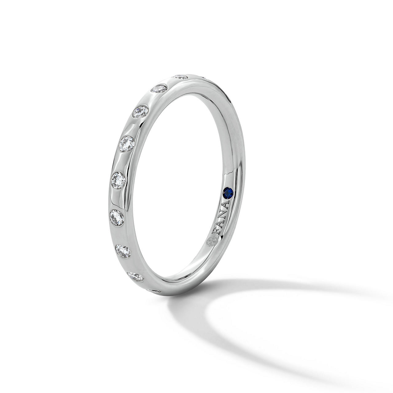 Flushed Diamond Wedding Band In White Gold 14K 1