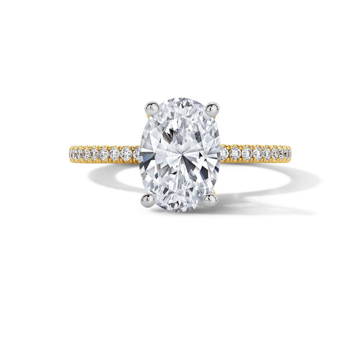 Verragio Hidden "V" Halo 3/4 Way Engagement Setting In White And Yellow Gold 14K