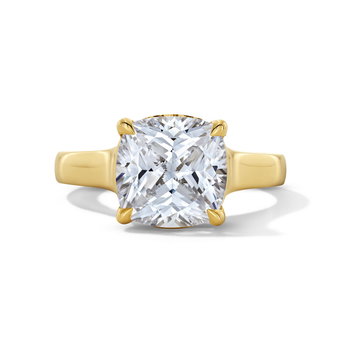 Tacori Half Hidden Halo Cathedral Engagement Setting In Yellow Gold 18K