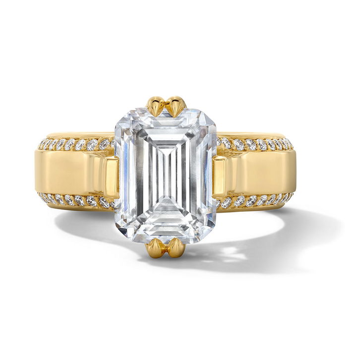 Tacori Diamond Pave Edge Wide Band Engagement Setting In Yellow Gold 18K