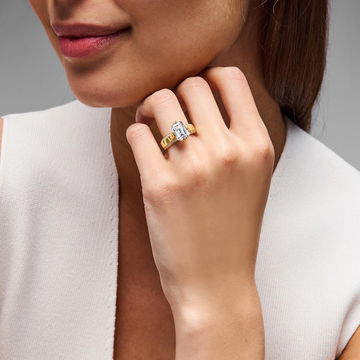 Tacori Diamond Pave Edge Wide Band Engagement Setting In Yellow Gold 18K