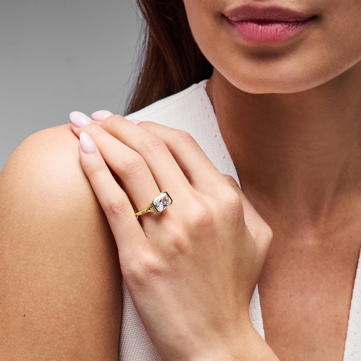 Tacori Pave "X" Split Engagement Setting In Yellow Gold 18K