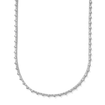 Lab Grown Diamond Alternating Riviera Necklace In White Gold 14K