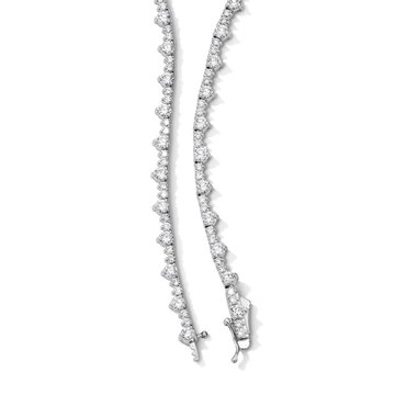 Lab Grown Diamond Alternating Riviera Necklace In White Gold 14K