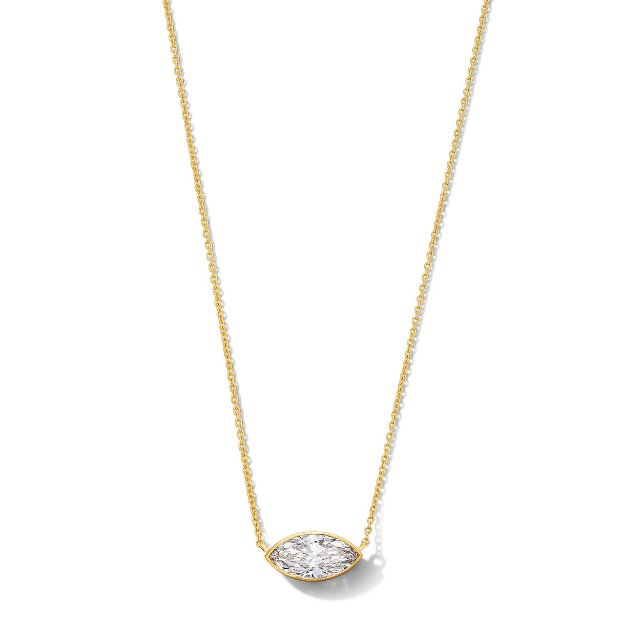 Marquise Lab Grown Diamond Bezel Necklace