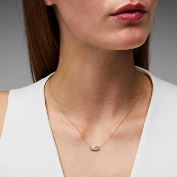 Marquise Lab Grown Diamond Bezel Necklace In Yellow Gold 14K