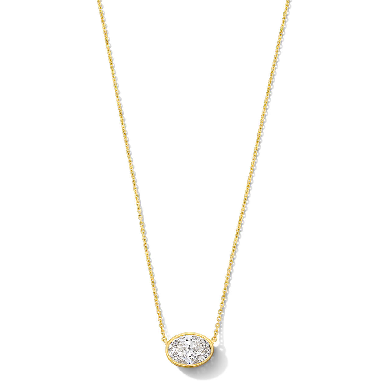 Oval Lab Grown Diamond Bezel Necklace