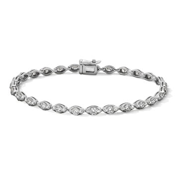 Lab Grown Diamond Bezel Tennis Bracelet In White Gold 14K