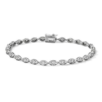 Lab Grown Diamond Bezel Tennis Bracelet In White Gold 14K