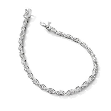 Lab Grown Diamond Bezel Tennis Bracelet In White Gold 14K
