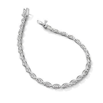 Lab Grown Diamond Bezel Tennis Bracelet In White Gold 14K