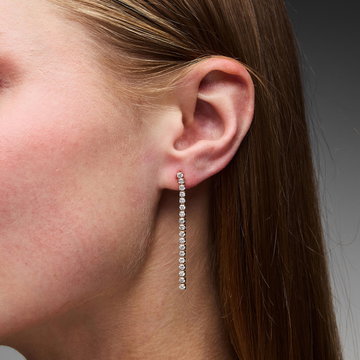 Lab Grown Diamond Line Drop Earrings In White Gold 14K