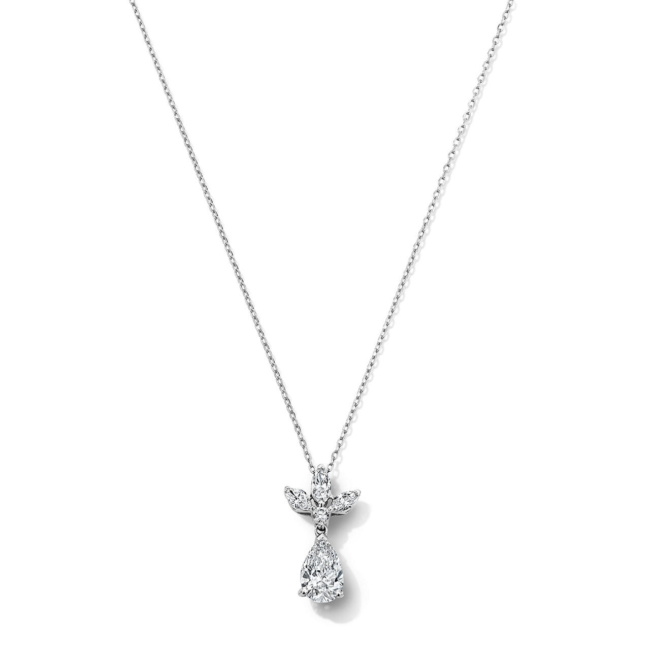 Pear-Shaped Drop Lab Grown Diamond Cluster Necklace