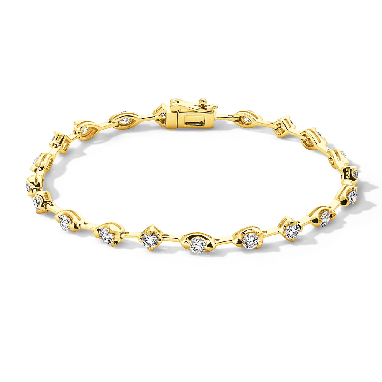 Lab Grown Diamond Marquise & Round Shape Link Bracelet