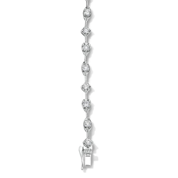 Lab Grown Diamond Marquise & Round Shape Link Bracelet In White Gold 14K