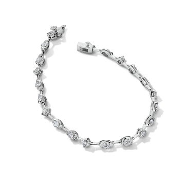 Lab Grown Diamond Marquise & Round Shape Link Bracelet In White Gold 14K