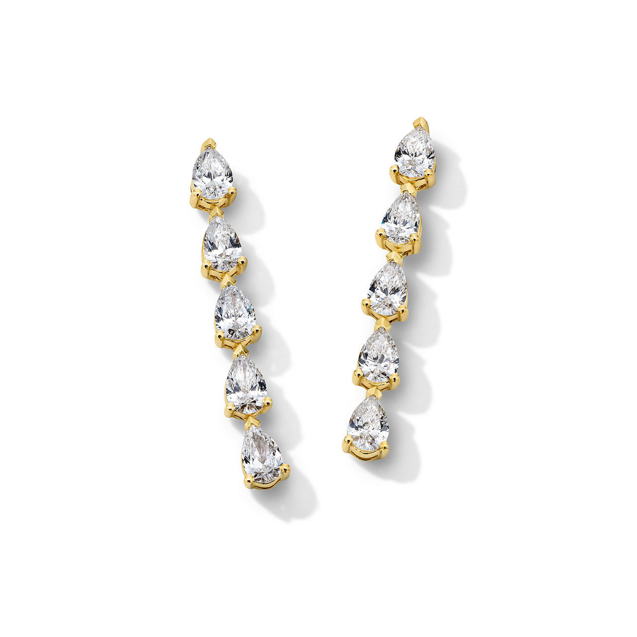 Pear-Shaped Lab Grown Diamond Line Drop Earrings