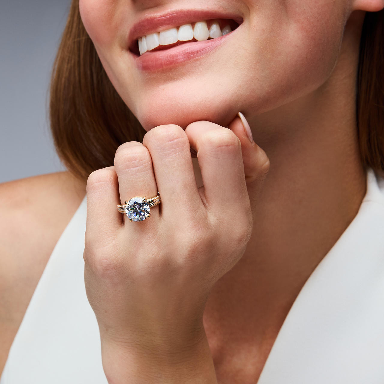 Michael M. Baguette Channel Set Diamond Engagement Setting 1