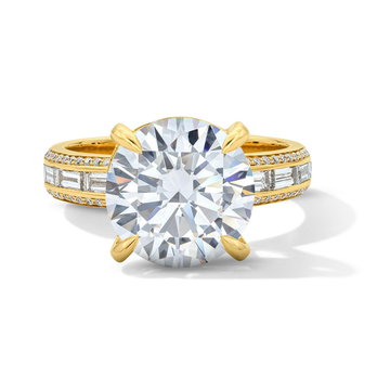 Michael M. Baguette Channel Set Diamond Engagement Setting In Yellow Gold 18K