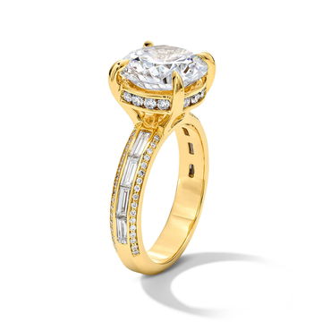 Michael M. Baguette Channel Set Diamond Engagement Setting In Yellow Gold 18K