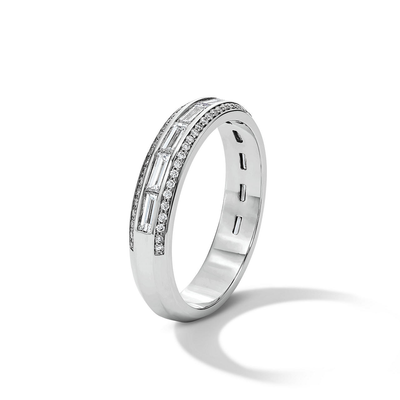 Michael M. Baguette Channel Set Diamond Wedding Band In White Gold 18K 1
