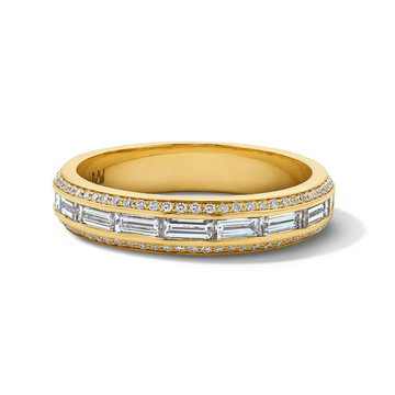 Michael M. Baguette Channel Set Diamond Wedding Band In Yellow Gold 18K