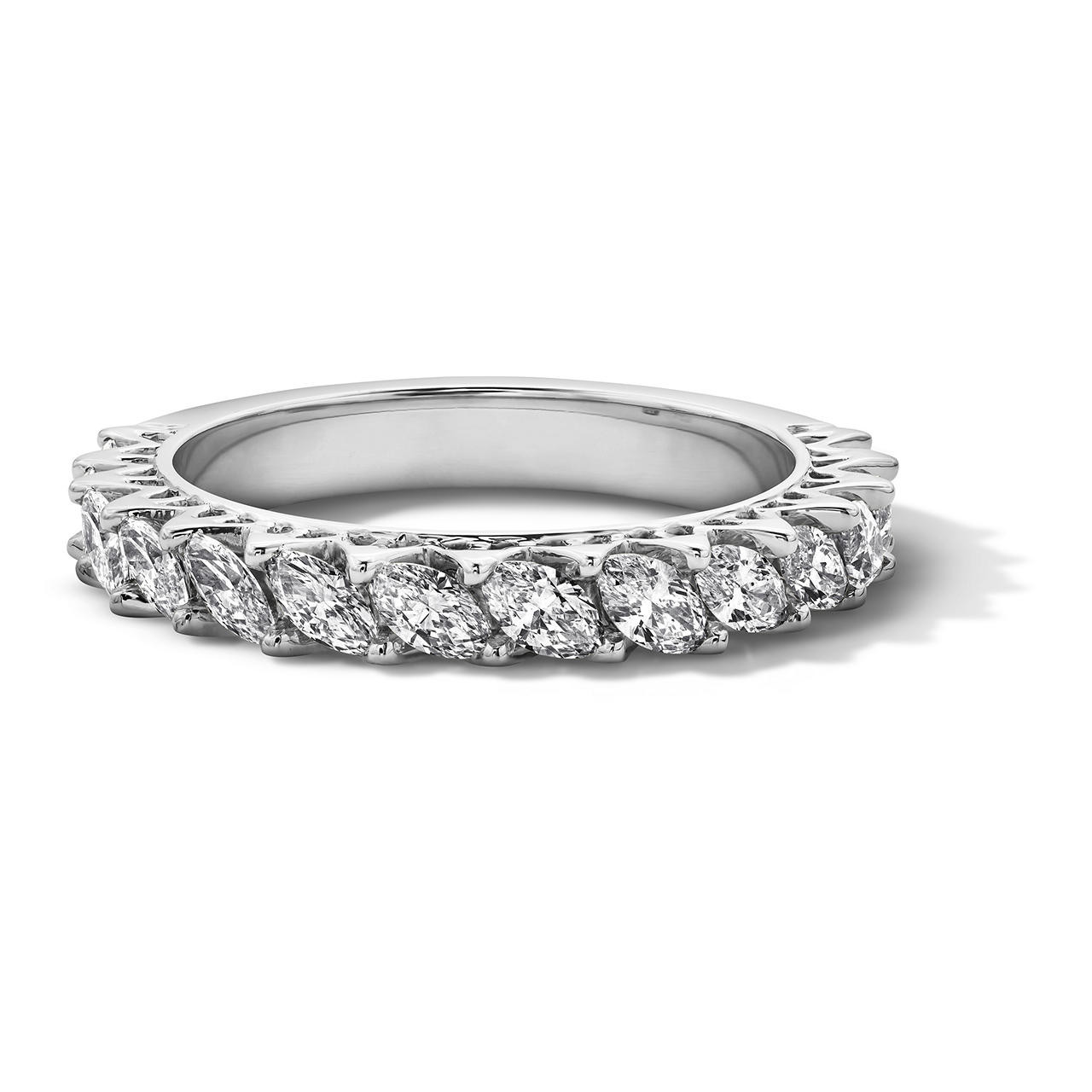 Michael M. Slanted Marquise Diamond Wedding Band In White Gold 18K 0