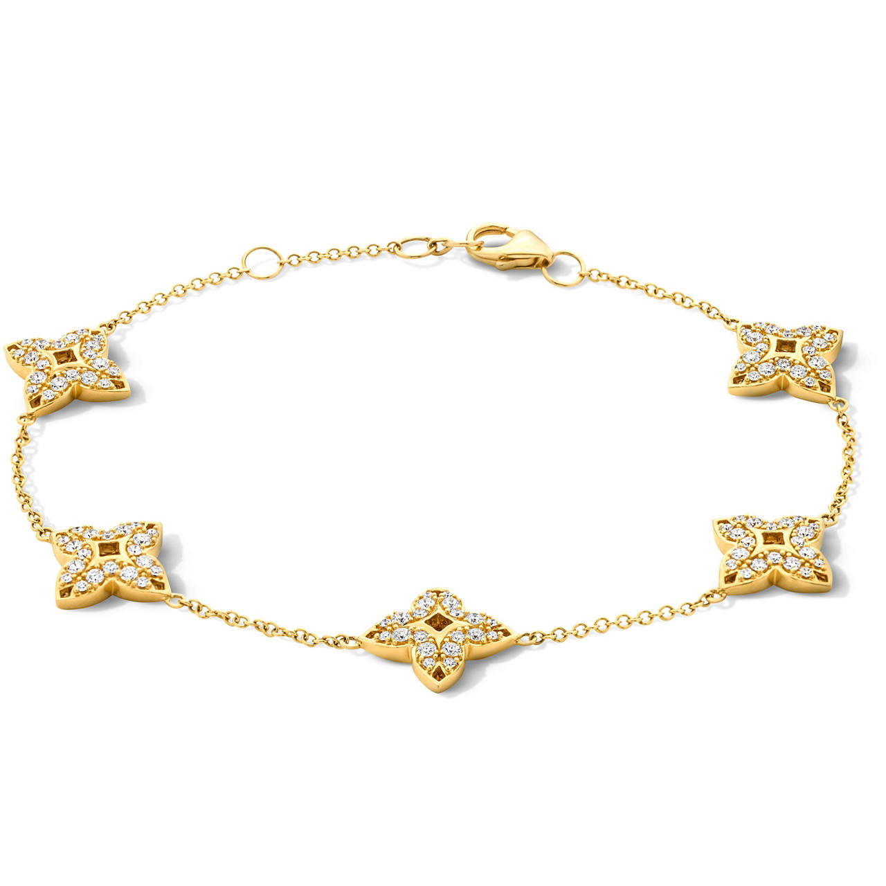 Diamond Clover Station Bracelet 0