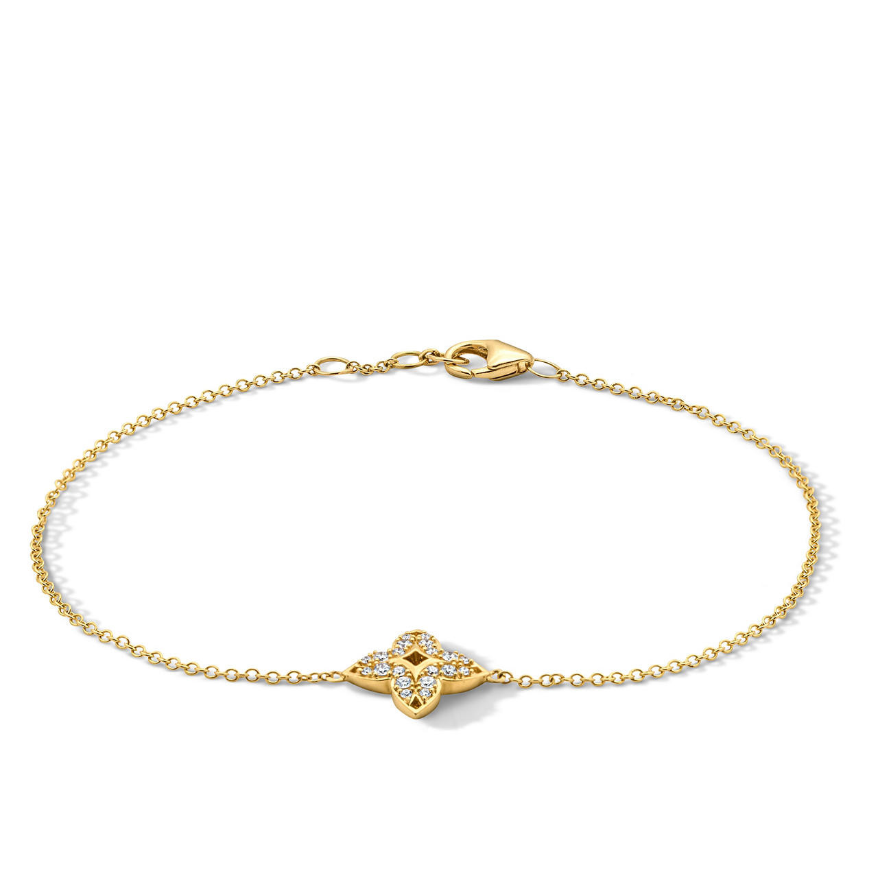 Diamond Open Clover Chain Bracelet 0