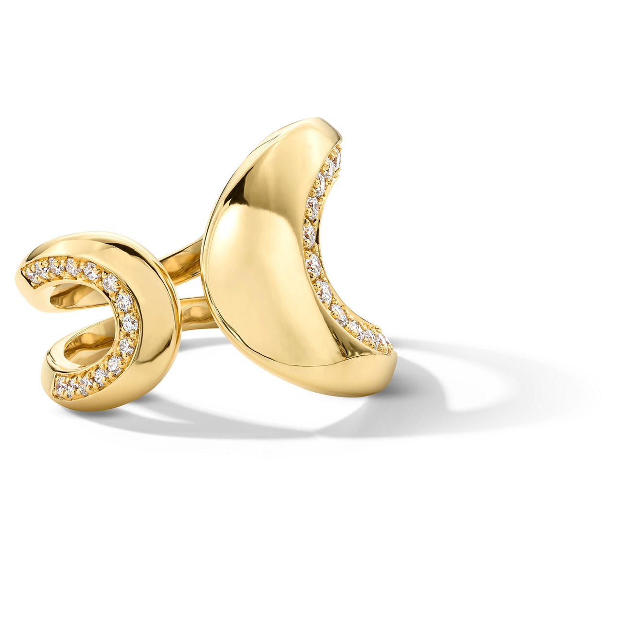 Gold Open Curve Diamond Ring 0