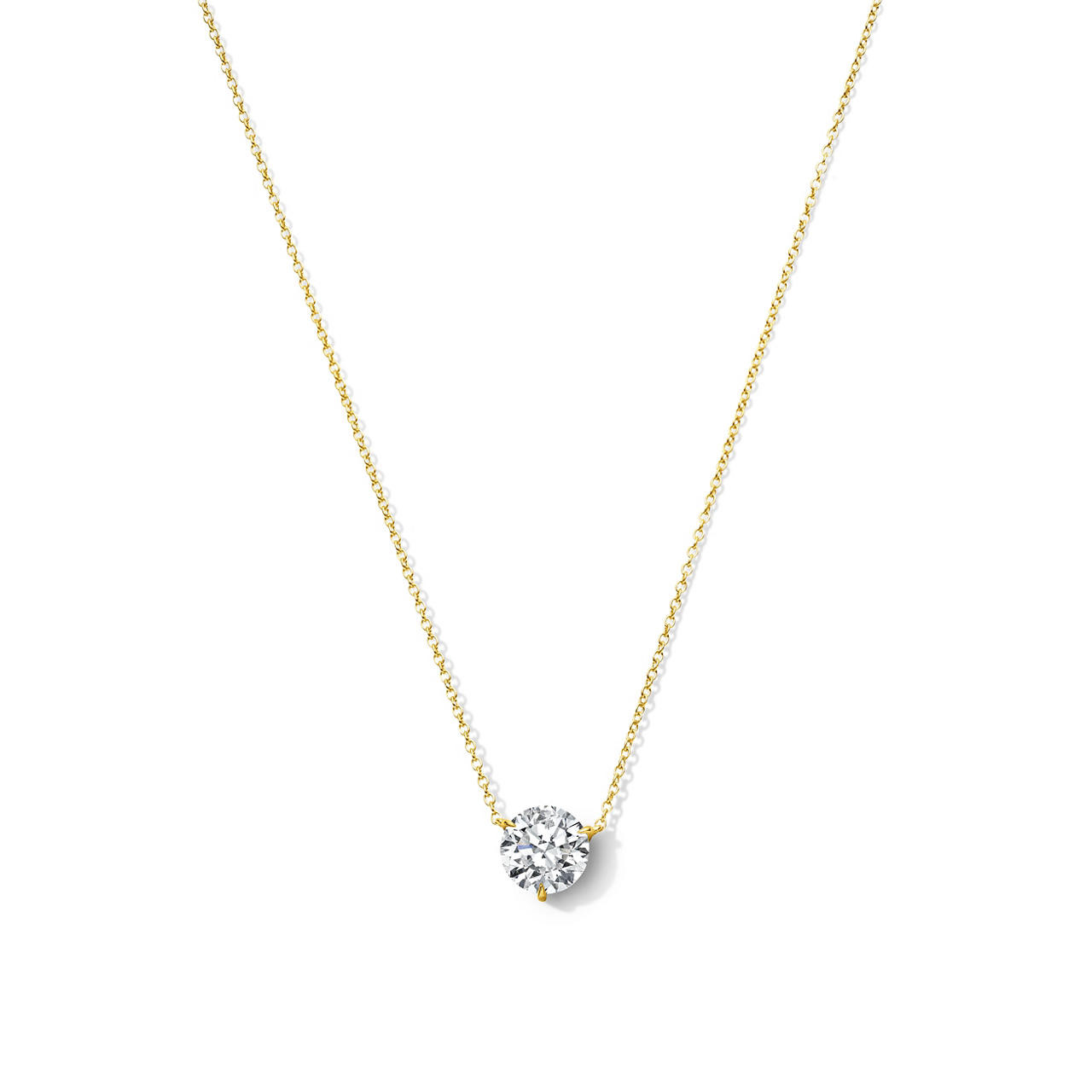 Three Prong Lab Grown Diamond Solitaire Pendant Necklace