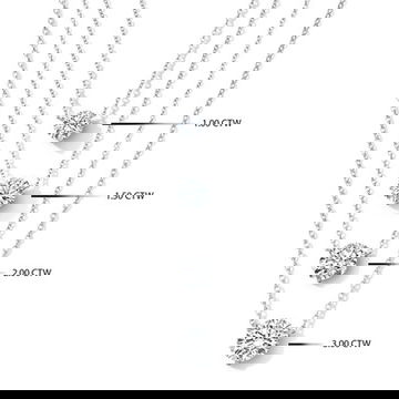 Three Prong Lab Grown Diamond Solitaire Pendant Necklace 1