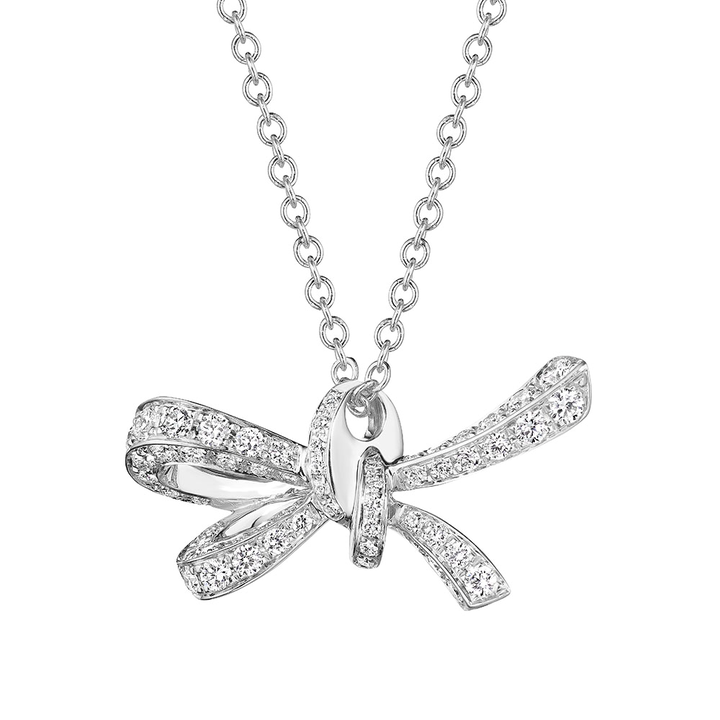 Verragio Diamond Bow Necklace In White Gold 18K