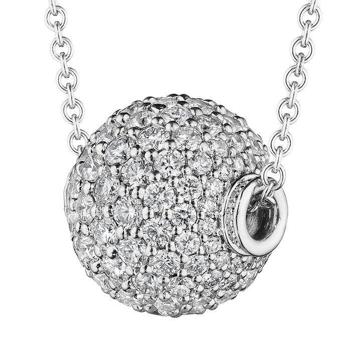 Verragio Disco Slide Ball Necklace In White Gold 18K