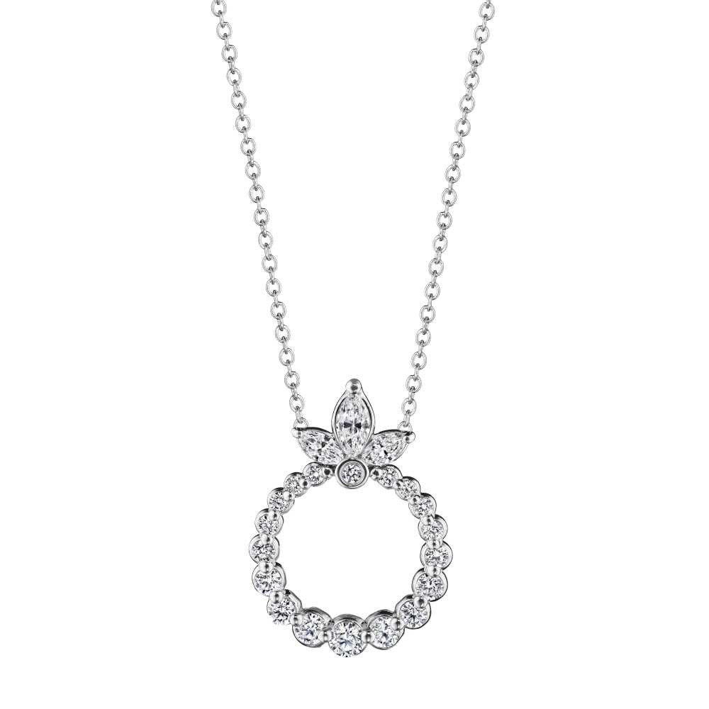 Verragio Graduated Diamond Circle Pendant Necklace 0
