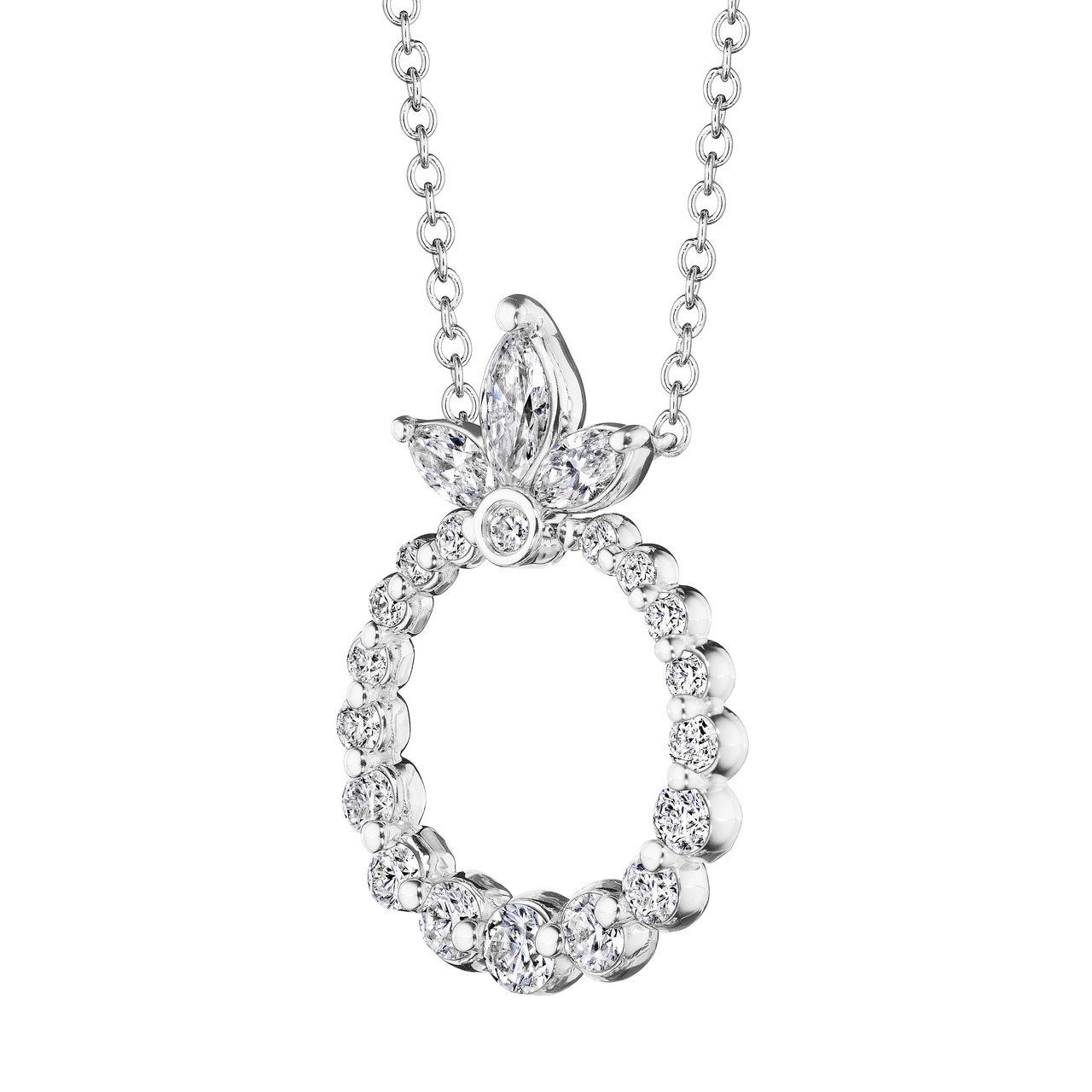 Verragio Graduated Diamond Circle Pendant Necklace 1