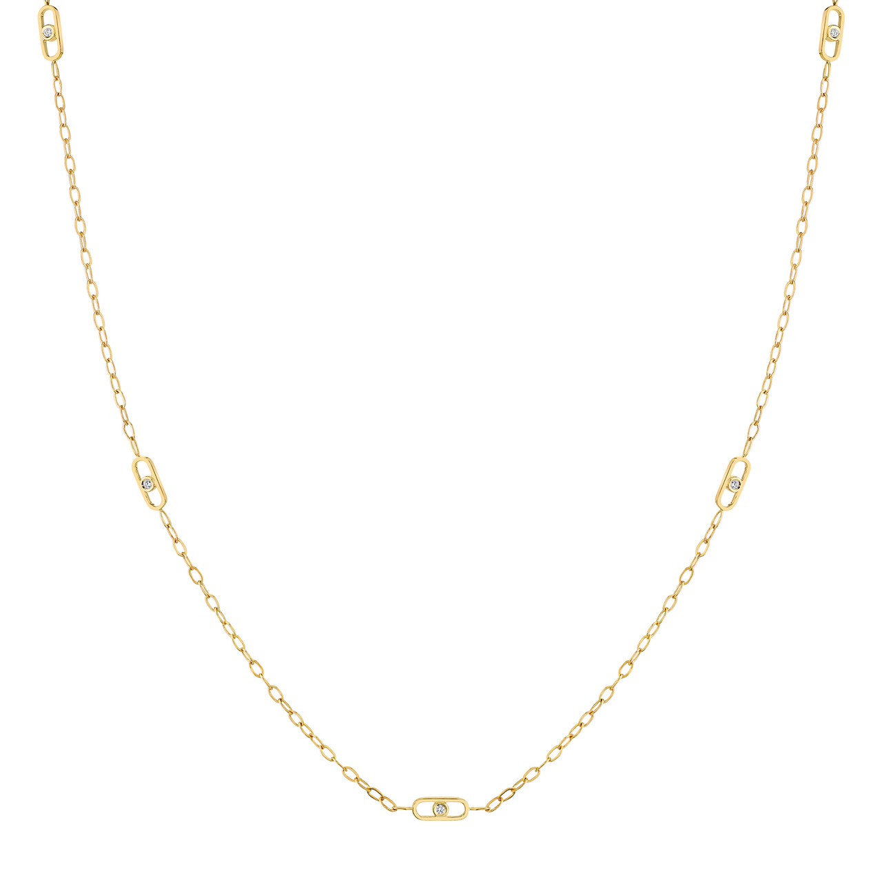Michael M. Paperclip Chain Station Necklace 0