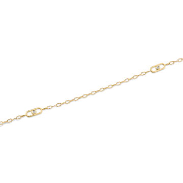 Michael M. Paperclip Chain Station Necklace In Solid 14K Yellow Gold