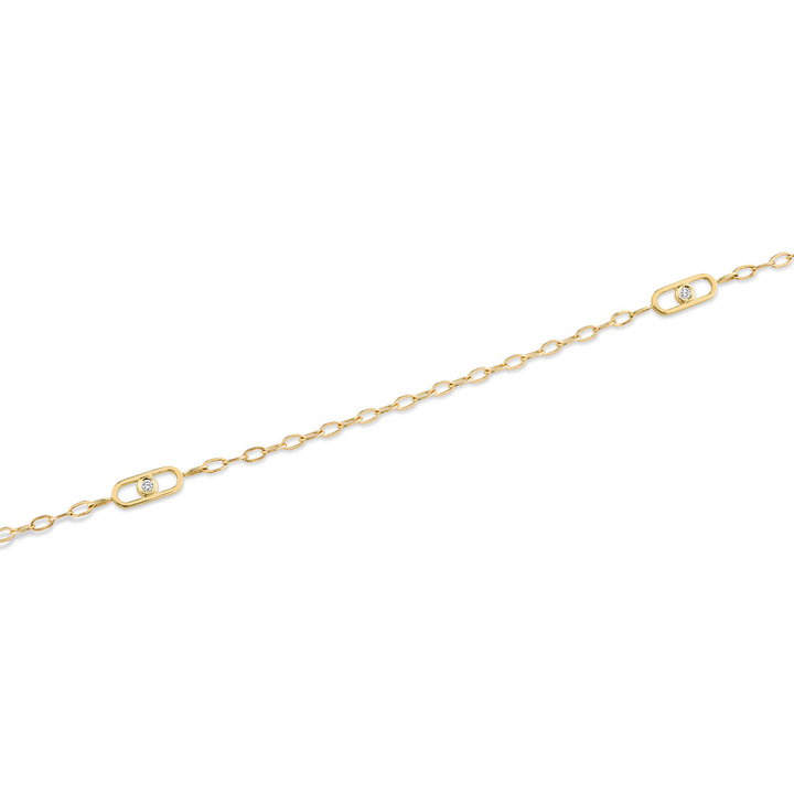 Michael M. Paperclip Chain Station Necklace In Solid 14K Yellow Gold