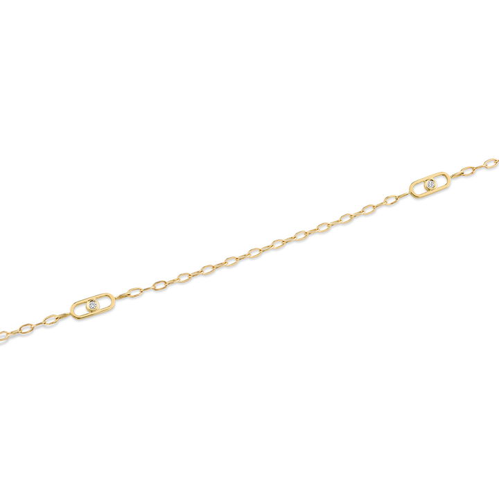Michael M. Paperclip Chain Station Necklace In Yellow Gold 14K