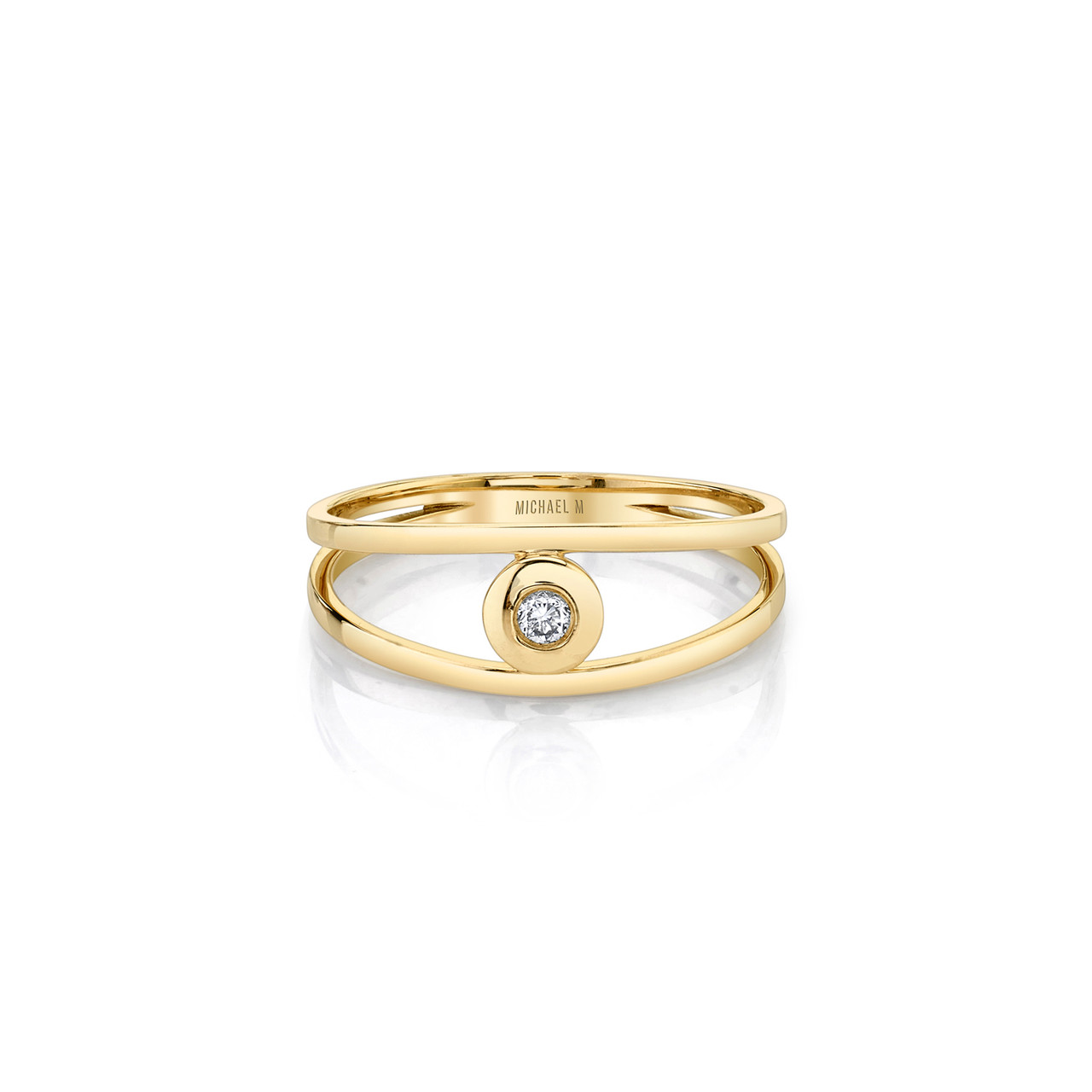 Michael M. Bezel Center Diamond Open Ring 0