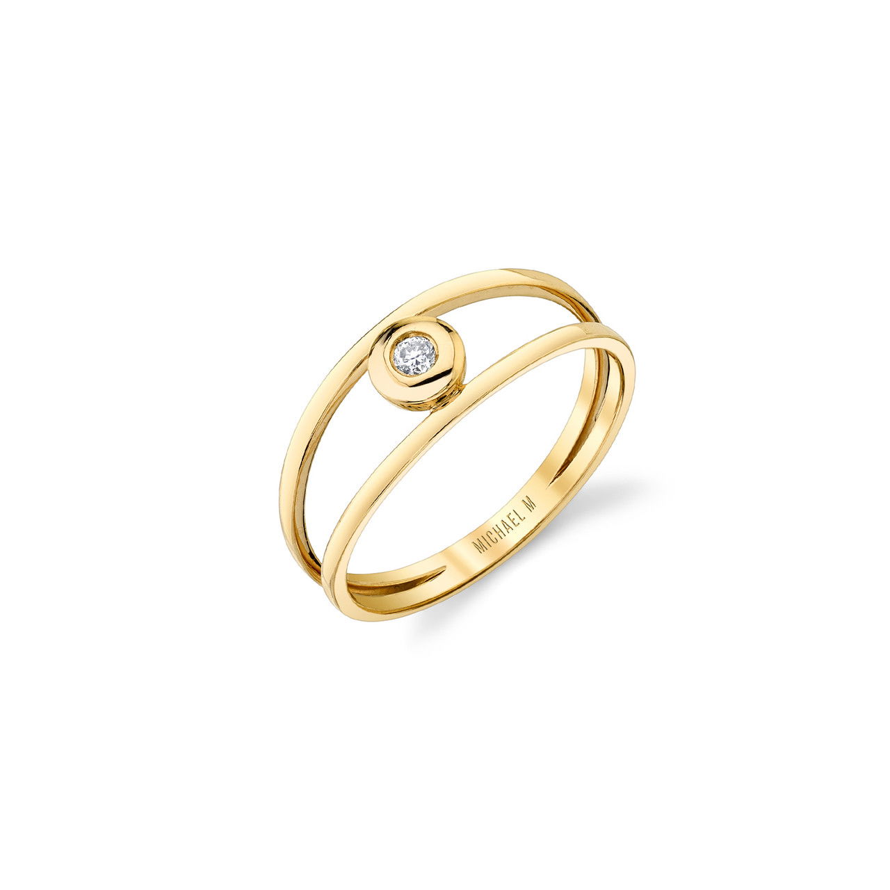 Michael M. Bezel Center Diamond Open Ring