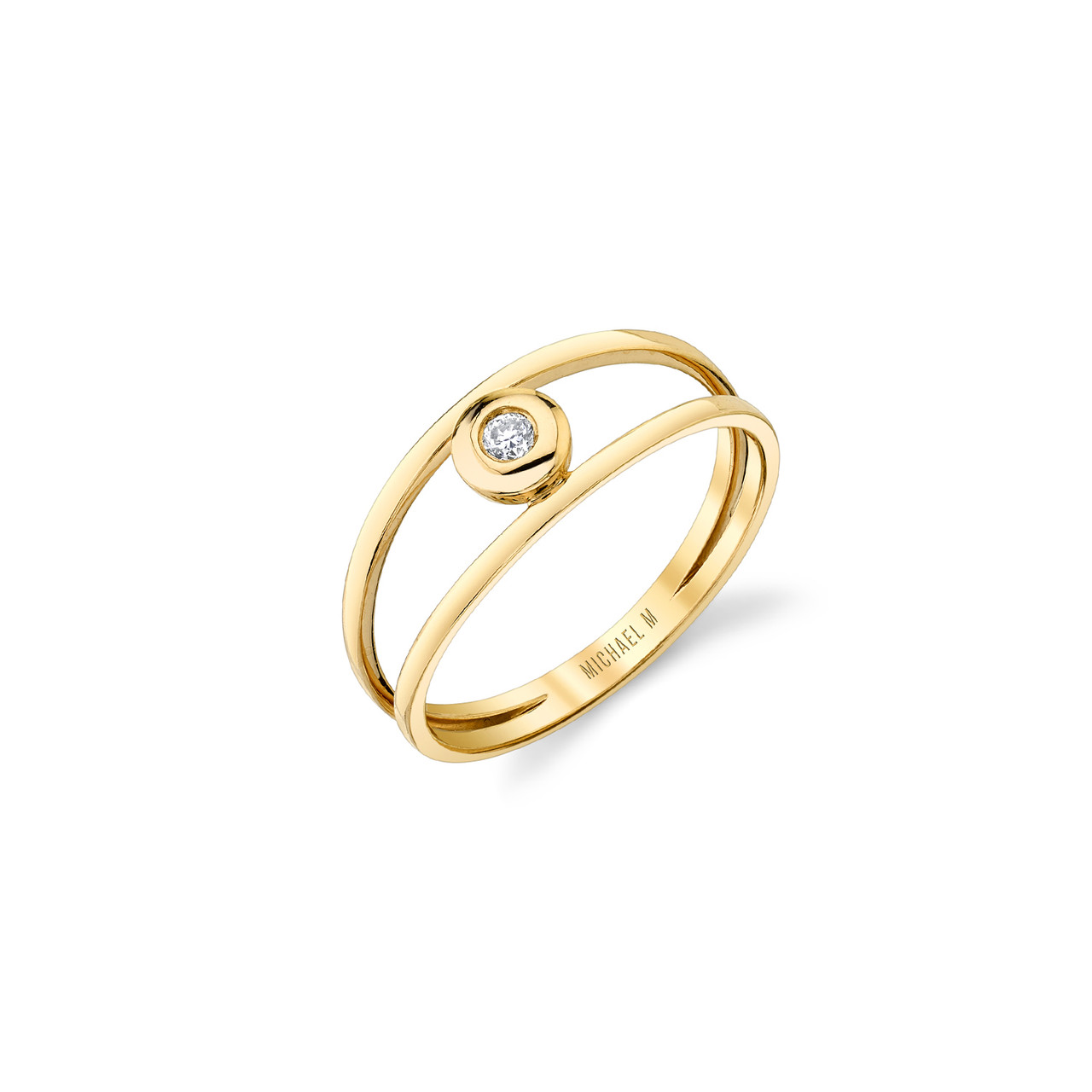 Michael M. Bezel Center Diamond Open Ring 1