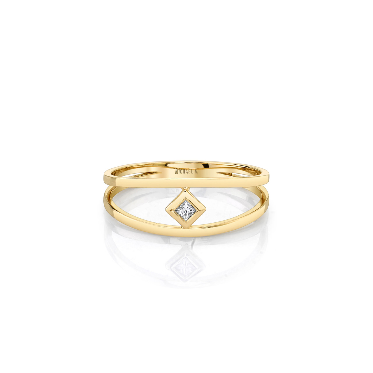 Michael M. Princess-Cut Center Diamond Open Ring 0