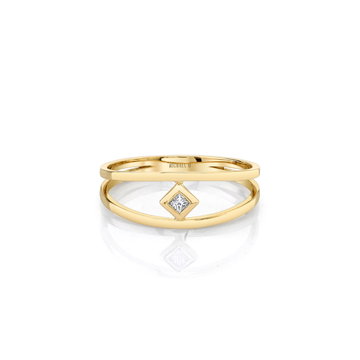 Michael M. Princess-Cut Center Diamond Open Ring In Solid 14K Yellow Gold