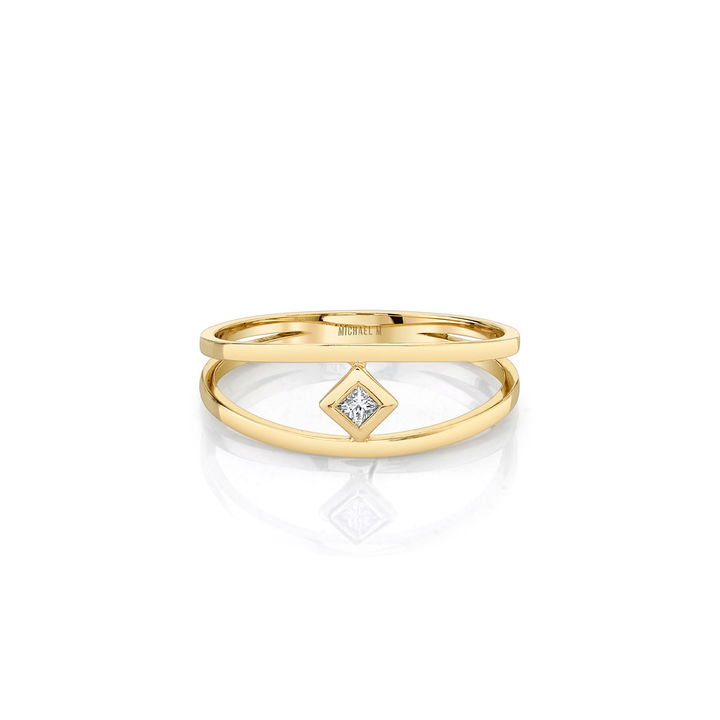 Michael M. Princess-Cut Center Diamond Open Ring In Yellow Gold 14K