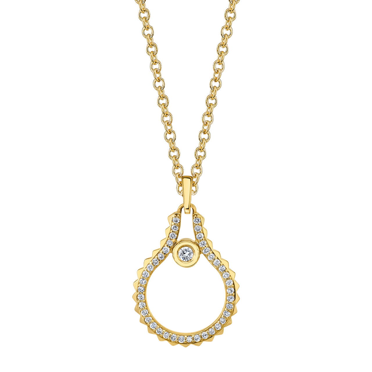 Michael M. Bezel Diamond Pyramid Pendant Necklace