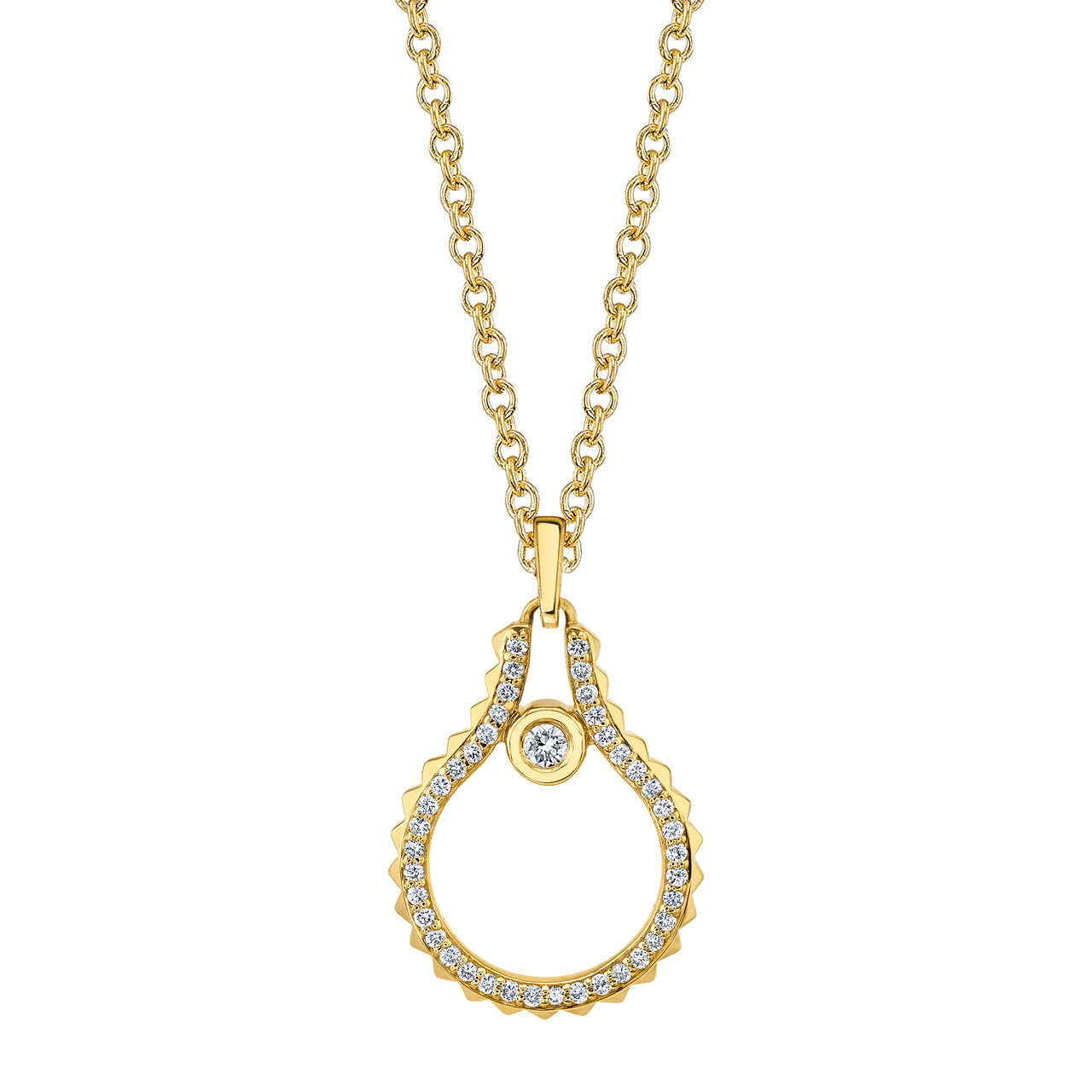 Michael M. Bezel Diamond Pyramid Pendant Necklace 0