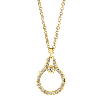 Michael M. Bezel Diamond Pyramid Pendant Necklace In Solid 14K Yellow Gold