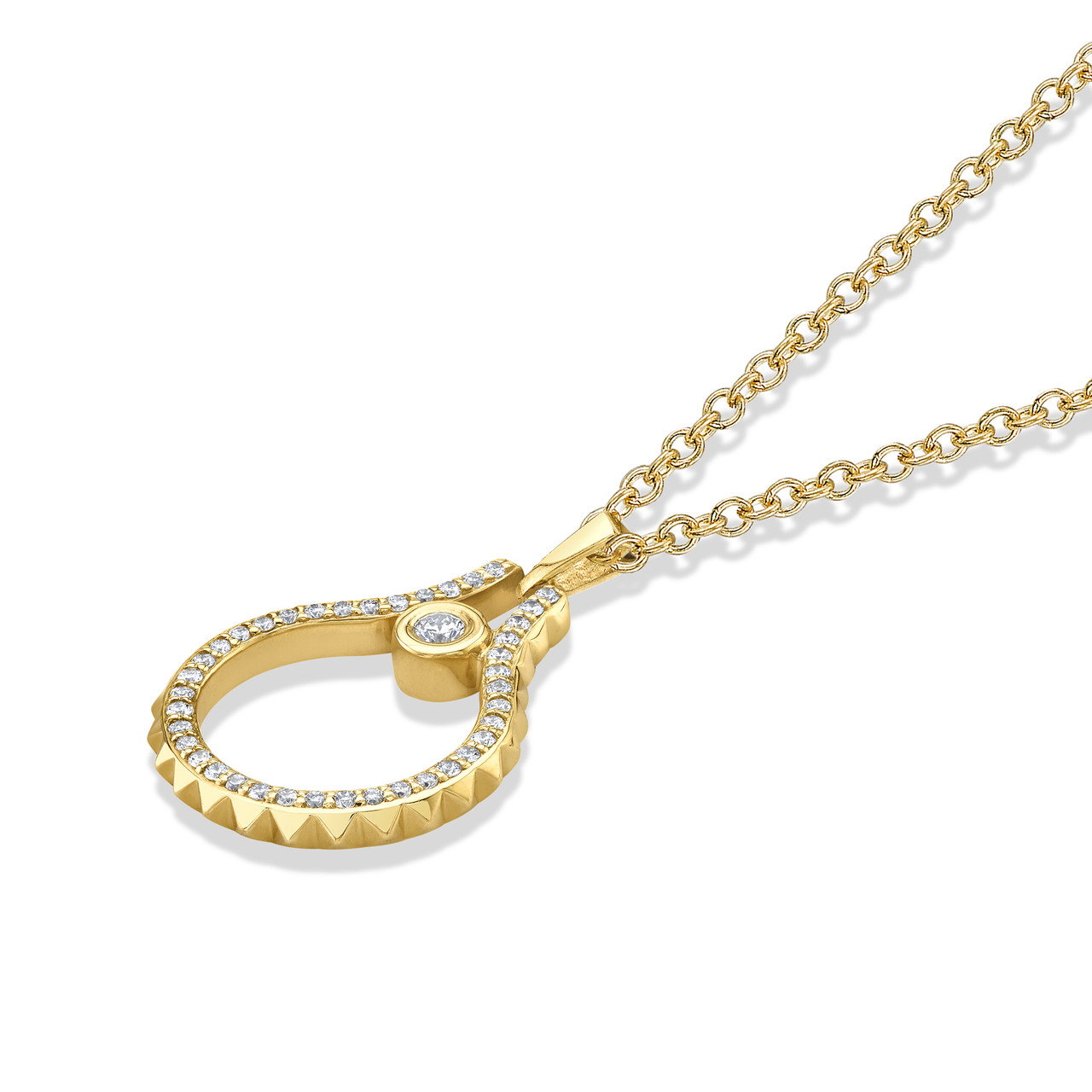 Michael M. Bezel Diamond Pyramid Pendant Necklace 2
